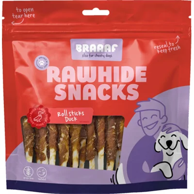 Braaaf Roll Sticks Hondensnack Eend 300 gr