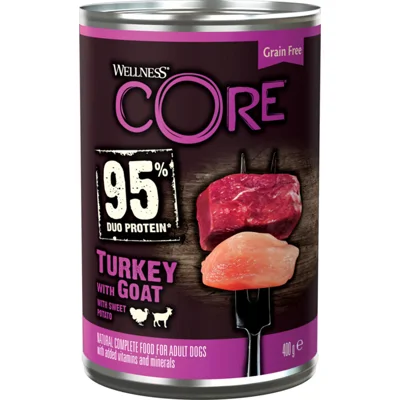 Wellness Core Hondenvoer Blik Kalkoen - Geit - Zoete Aardappel 400 gr