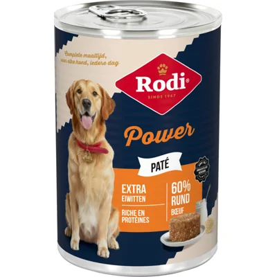Rodi Hondenvoer Nat Paté Power Rundvlees 400 gr