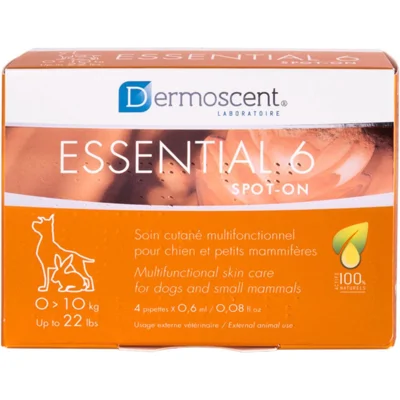 Dermoscent Essential 6 Spot-On hond van 0 tot 10 kg 4 pipetten