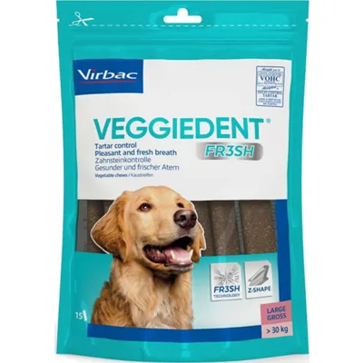 Virbac Veggiedent kauwstrips hond L 30+ kg (15 st.) 1 verpakking