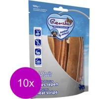 10x Renske Gezonde Beloning Vleesrepen Hondensnack Konijn 100 gr