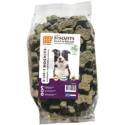 12x BF Petfood 3-in-1 Koekjes Blaf&Relax 500 gr