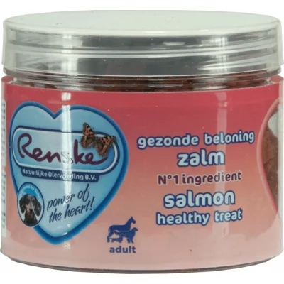 12x Renske Gezonde Beloning Hartjes Hondensnack Zalm 100 gr