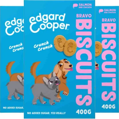 3x Edgard&Cooper Adult Biscuit Zalm&Kip 400 gr