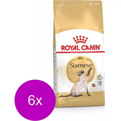6x Royal Canin Kattenvoer Droog Siamees Adult 2 kg