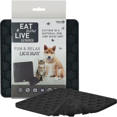 Eat Slow Live Longer Fun & Relax Lick Mat - Grijs