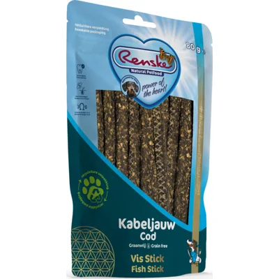Renske Gezonde Beloning Sticks Hondensnack Kabeljauw 80 gr