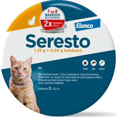 Seresto teken- en vlooienband kat 2-pack 38cm