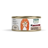12x Vigor&Sage Hondenvoer Vers-in-Blik Zalm - Lily Root 185 gr