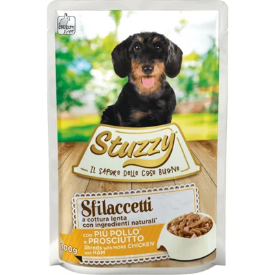 24x Stuzzy Hond Shreds Kip - Ham 100 gr