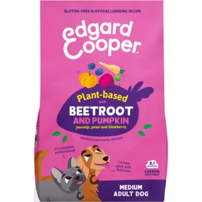4x Edgard&Cooper Plantaardig Hondenvoer Rode Biet - Pompoen 2,5 kg