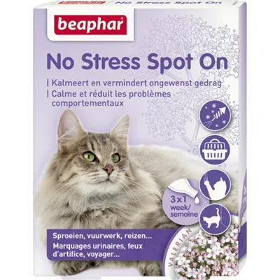6x Beaphar No Stress Kat Spot On 3 pipetten