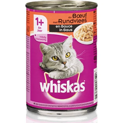 Whiskas Blik Adult Brokjes in Saus Rund 400 gr