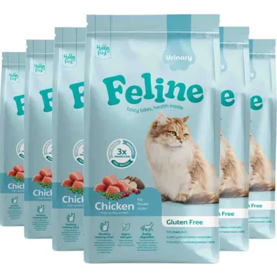 6x HobbyFirst Feline Kattenvoer Droog Sensitive Urinary 1,5 kg