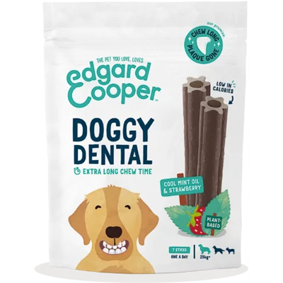 Edgard & Cooper Doggy Dental Munt & Aardbei Large 7 sticks