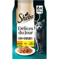 Sheba Délices du Jour met kalkoen, kip en gevogelte in gelei natvoer kat 12 x 50 g product name