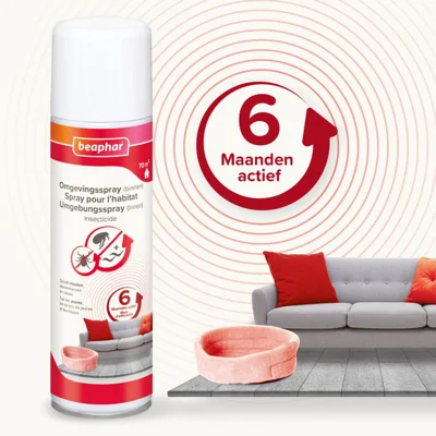 2x Beaphar Vlooienmiddel Hond Omgevingsspray 250 ml