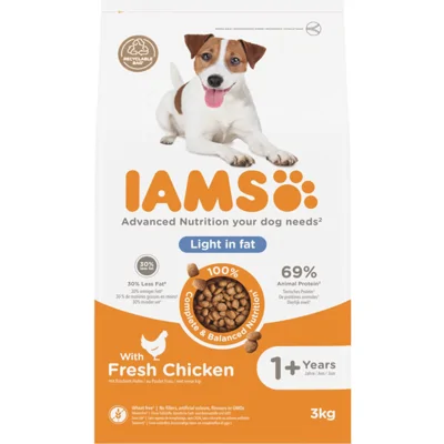 3x IAMS Dog Adult Weight Control Kip 3 kg