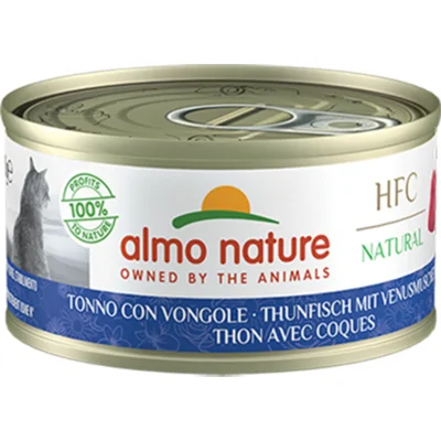 48x Almo Nature HFC Natural Kattenvoer Nat Blikje Tonijn&Mosselen 70 gr