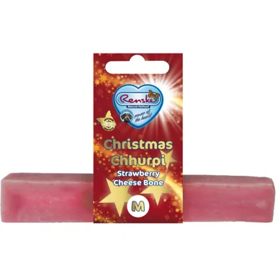 Renske Hondensnack Chhurpi Kerst Kauwkluif M Aardbei Gedrag 48 gr