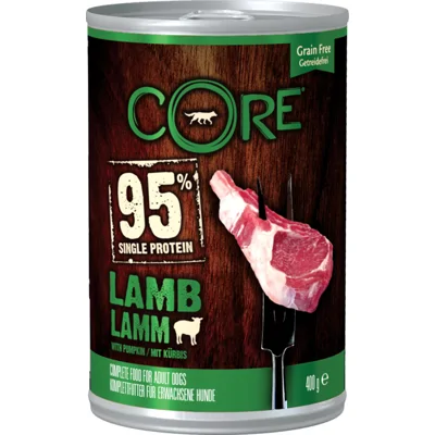 Wellness Core Hondenvoer Blik Lam - Pompoen 400 gr