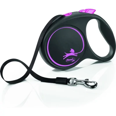 Flexi Rollijn Design - Zwart / Roze - L