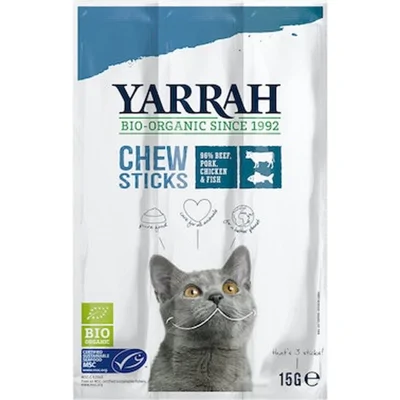 Yarrah - Kattensnack Chew Stick met Vis Bio - 5 x 15 g