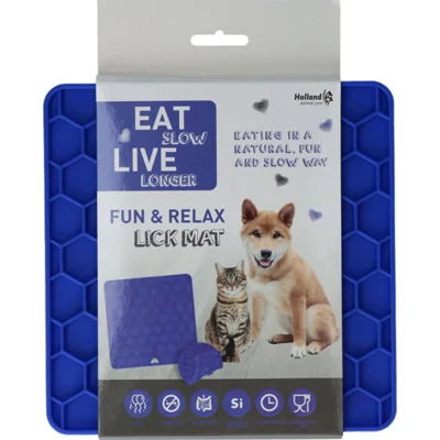Eat Slow Live Longer Fun & Relax Lick Mat - Blauw