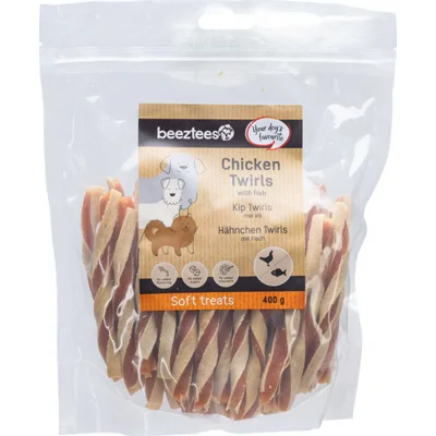 Beeztees Kip Twirls met Vis - 400 g