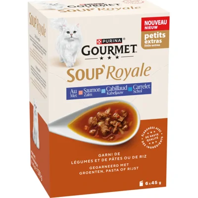 Gourmet Kattenvoer Nat Soup Royale Zalm 6x45 gr