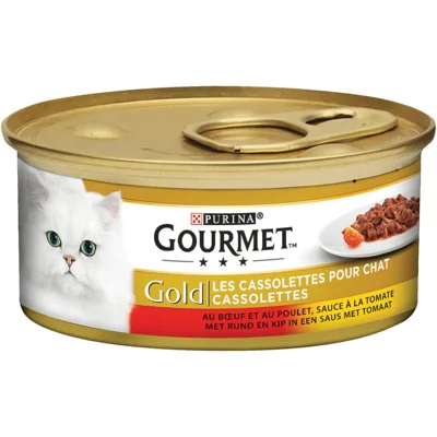 Gourmet Gold Les Cassolettes Duo van vlees in tomatensaus 1 tray (24 blikken)