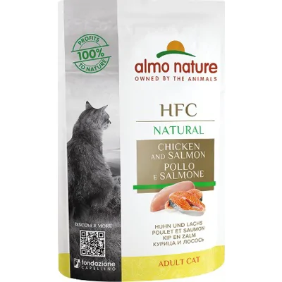 Almo Nature HFC kat pouch kip&zalm 55gr