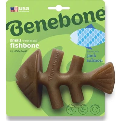 Benebone Fishbone nylon kauwspeelgoed hond (zalmsmaak) L