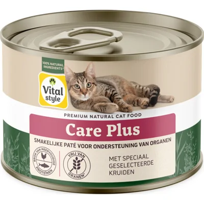12x Vitalstyle Kattenvoer Blik Care Plus 200 gr