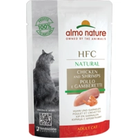 48x Almo Nature HFC Natural Kattenvoer Nat Maaltijdzakje Kip&Garnaal 55 gr
