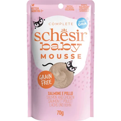 12x Schesir Baby Kitten Mousse Zalm 70 gr