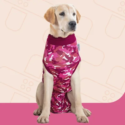 Suitical Recovery Suit Hond - M Plus - Roze Camouflage
