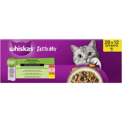 Whiskas Pouch adult 1+ Saus Vlees 40x85 gr