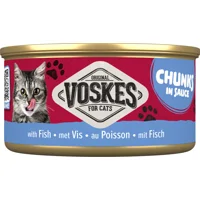 Voskes Kattenvoer Nat Chunks Saus Vis 85 gr