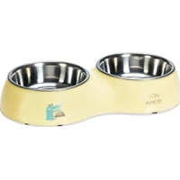 Beeztees Puppy Kroky 2 Dinerset hond plastic/RVS geel