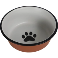 RVS eetbak terracottalook voor hond en kat 2 x 20 cm