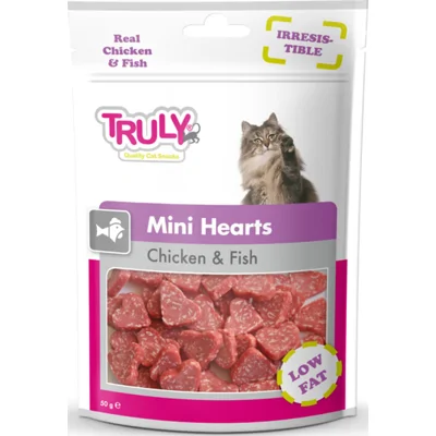 20x Truly Cat Snacks Mini Hearts Kip&Vis 50 gr