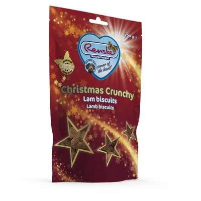 Renske Hondensnack Gezonde Beloning Hond Kerst Crunchy Lam 200 gr