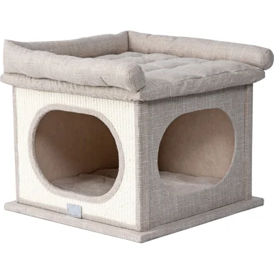 Quapas! Kattenhol met sisalmat beige