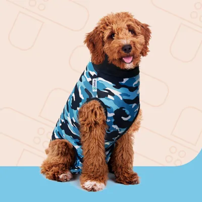 Suitical Recovery Suit Hond - S - Blauw Camouflage