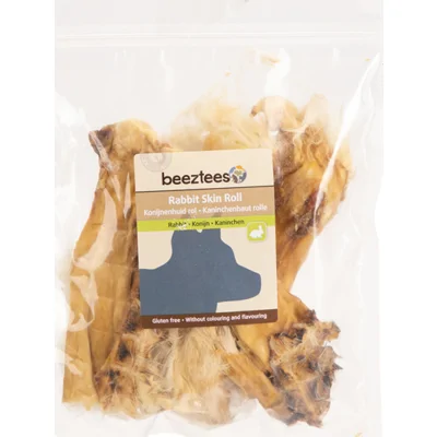 Beeztees Konijnenhuid Rollen met Haar - 100 g