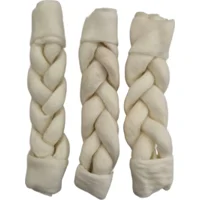 Brekz Dental Rawhide - gevlochten staaf kauwsnack hond 20 cm 2 x 3 stuks