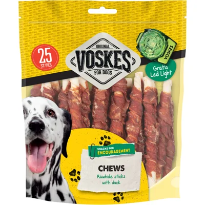 Voskes Original Runderhuid Sticks Eend 25 stuks