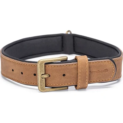 Beeztees Balacron Ax kunstleer bruin halsband hond 47-57cm x 30mm